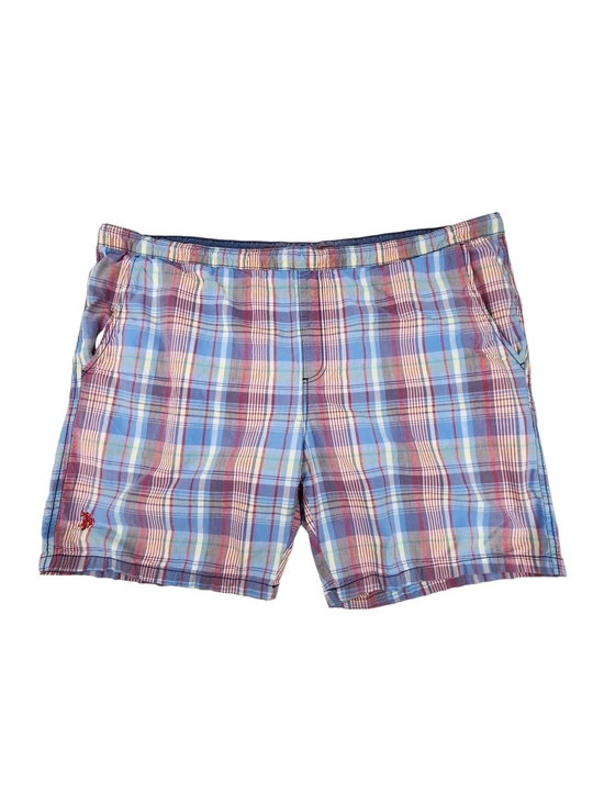 U.S. Polo Assn. Other - U.S. Polo Assn Men’s Plaid Pull On Drawstring Shorts 2XL Blue Red Cotton Preppy
